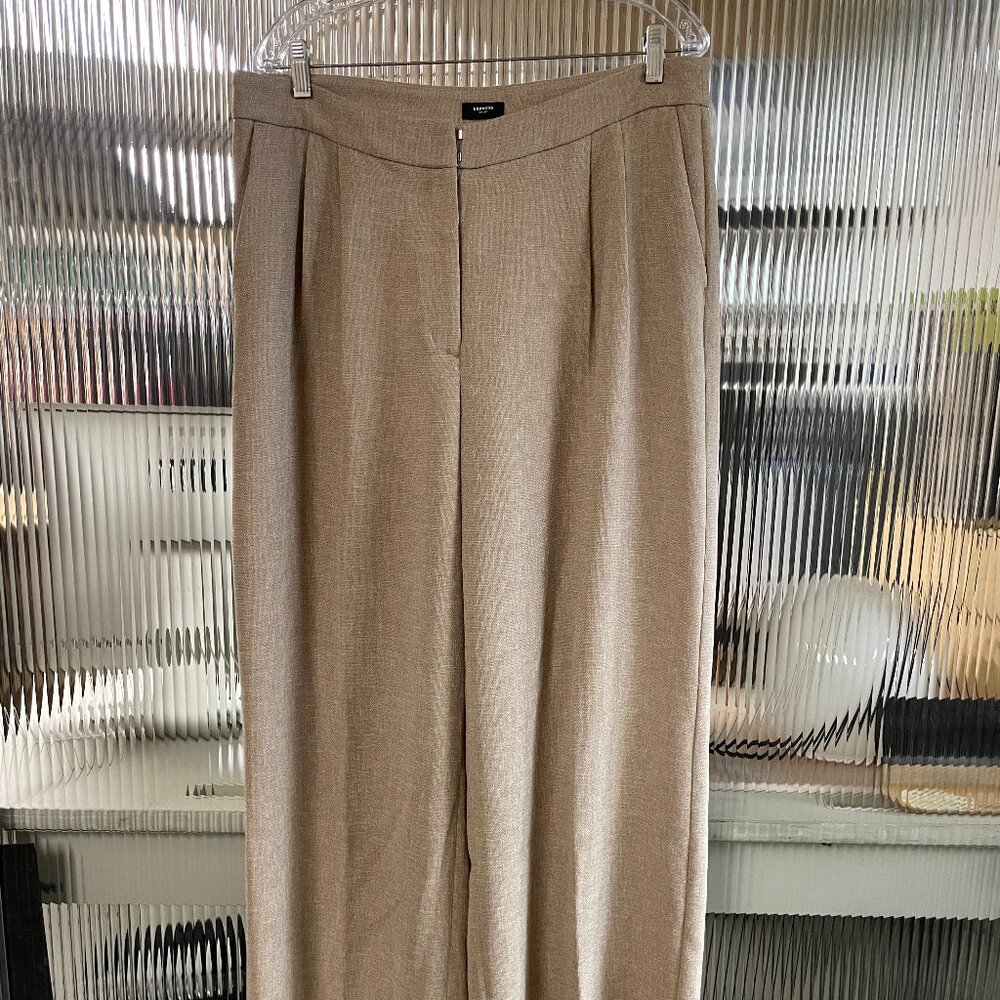 NWOT Express Womens Trouser Pleated Wide Leg Palazzo Linen look 14R